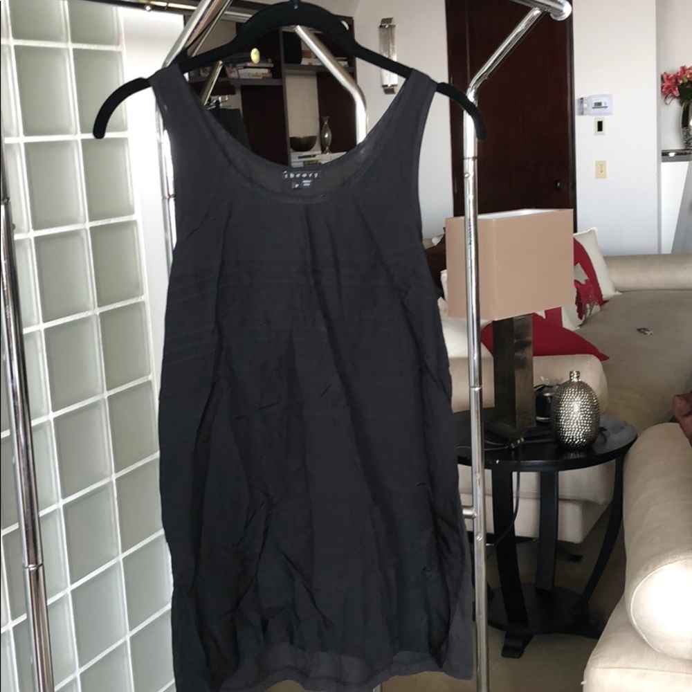Black theory top in silk-petite size